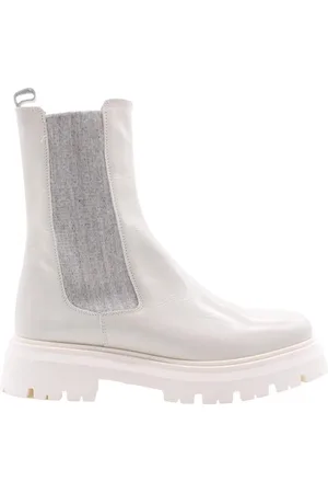 E mia Schoenen, Dames, Wit, 39 EU, Stijlvolle Chelsea Boots voor vrouwen
