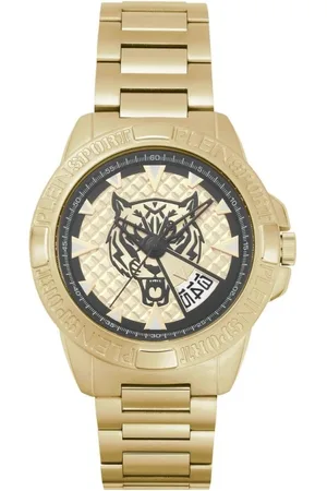 Philipp Plein Accessoires, Heren, Geel, ONE Size, Gouden Touchdown Horloge
