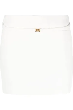 BLUMARINE Rokken, Dames, Wit, S, Witte Logo-Gesp Rok