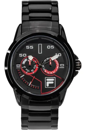Fila Accessoires, Heren, Zwart, ONE Size, Heren Roestvrijstalen Horloge Actieve Collectie