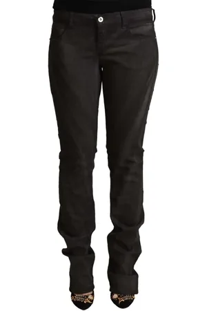 Costume National Broeken, Dames, Zwart, W31, Katoen, Zwarte Katoenen Skinny Broek