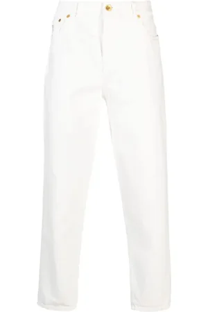 Brunello Cucinelli Broeken, Heren, Wit, L, Katoen, Klassieke Straight Leg Jeans