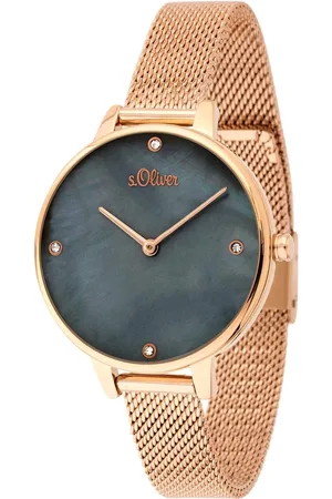 QS by s.Oliver Accessoires, Dames, Veelkleurig, ONE Size, Dameshorloge So-3657-Mq Goud Zwart