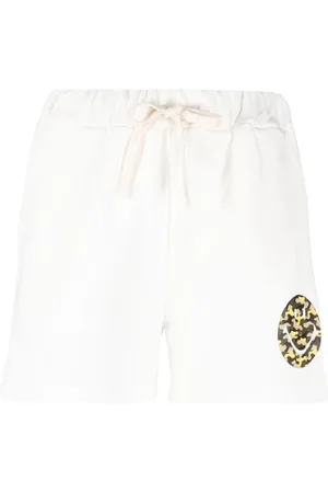 JOSHUA SANDERS Korte broeken, Dames, Wit, L, Katoen, Camouflage Logo Print Witte Shorts