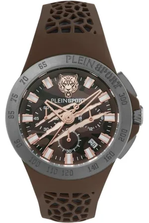 Philipp Plein Accessoires, Heren, Bruin, ONE Size, Thunderstorm Chrono Horloge