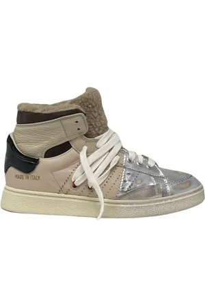 Hidnander Schoenen, Dames, Grijs, 39 EU, Leer, Cage Dual Polar Fleece Sneakers