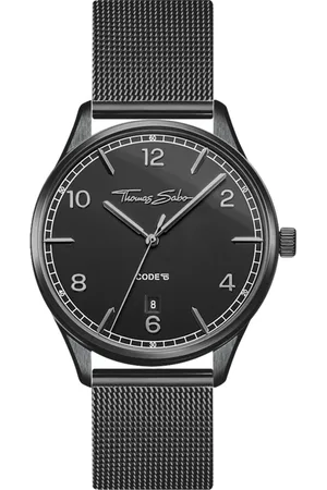 Thomas Sabo Accessoires, Dames, Zwart, ONE Size, Elegante zwarte dameshorloge met datumaanduiding
