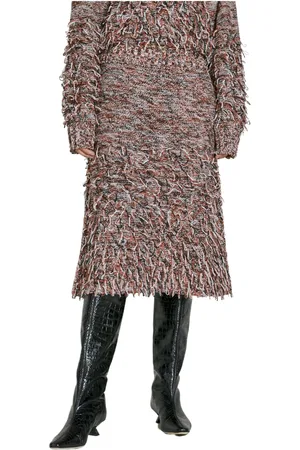 Durazzi Milano Rokken, Dames, Veelkleurig, M, Katoen, Loops Gebreide Rok met Losse Draden