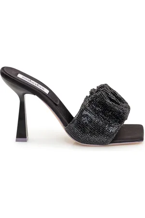 Sebastian Schoenen, Dames, Zwart, 36 EU, Zwarte hakken muiltjes met strass