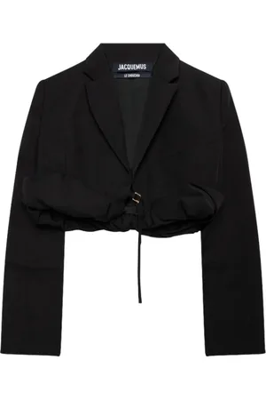 Jacquemus Jassen, Dames, Zwart, L, Wol, Zwarte Croissant Blazer
