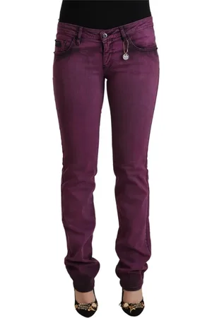 Costume National Jeans, Dames, Paars, W24, Denim, Paarse Slim Fit Denim Jeans
