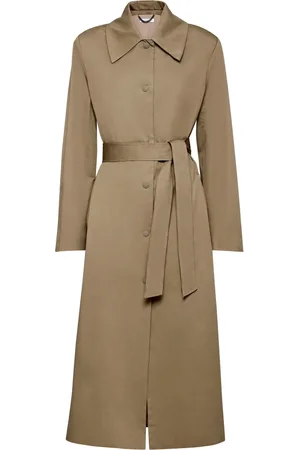MVP Wardrobe Mantels, Dames, Bruin, M, Katoen, Oversized Trenchcoat met Schouderbanden
