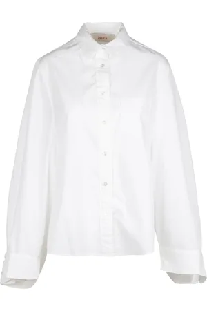 Jucca Blouses & Shirts, Dames, Wit, S, Katoen, Katoenen overhemd met puntkraag