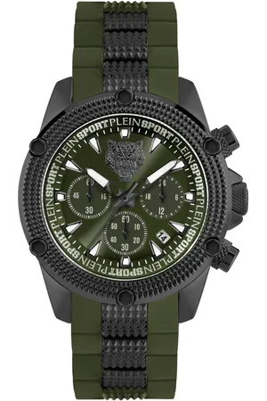 Philipp Plein Accessoires, Heren, Groen, ONE Size, Hurricane Chrono Horloge