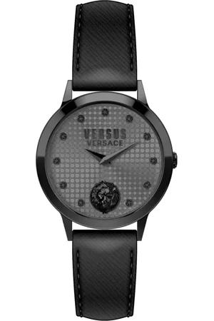 VERSACE Accessoires, Dames, Zwart, ONE Size, Kristal Strandbank Dameshorloge