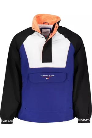 Tommy Hilfiger Jassen, Heren, Blauw, L, Nylon, Blauwe polyamide jas met borduursel