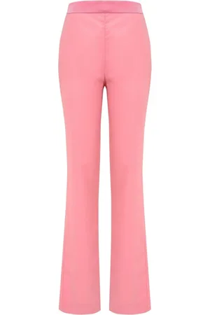 MVP Wardrobe Broeken, Dames, Roze, XS, Wol, Hoge taille wollen broek met verborgen rits