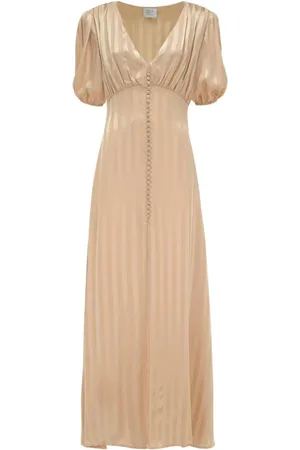 MVP Wardrobe Kleedjes, Dames, , 2Xs, Gestreepte Viscose Lange Jurk