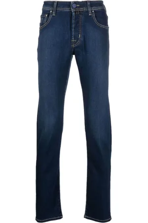 Jacob Cohen Jeans, Heren, Blauw, W35, Katoen, Slim-fit Jeans Uqe 04