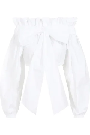 Patou Blouses & Shirts, Dames, Wit, S, Katoen, Witte Katoenen Bustier Top