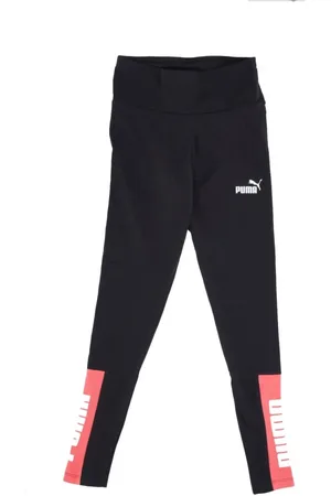 PUMA Broeken, Dames, Zwart, S, Colorblock Leggings Zwart/Zalm