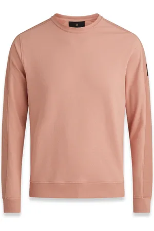 Belstaff Sweatshirts & Hoodies, Heren, Roze, M, Katoen, Rust Fleece Sweater