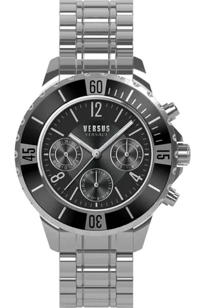 VERSACE Accessoires, Heren, Grijs, ONE Size, Tokyo Chrono Chronograaf Horloge Zilver