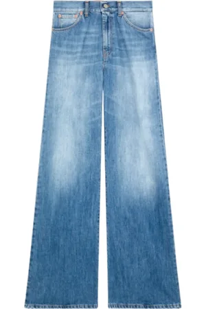 Dondup Jeans, Dames, Blauw, W28, Katoen, Wide Leg Amber Jeans