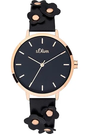 QS by s.Oliver Accessoires, Dames, Zwart, ONE Size, Zwarte Analoge Horloge So-3700-Lq