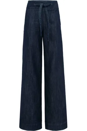 MVP Wardrobe Broeken, Dames, Blauw, S, Denim, Hoge Taille Palazzo Denim Broek