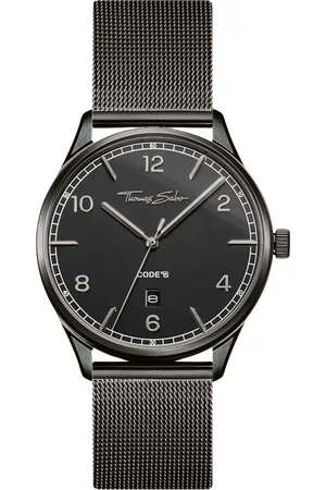 Thomas Sabo Accessoires, Dames, Zwart, ONE Size, Zwarte roestvrijstalen horloge met schuifsluiting
