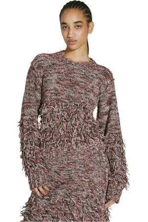 Durazzi Milano Truien, Dames, Veelkleurig, M, Katoen, Loops Sweater met Losse Draden