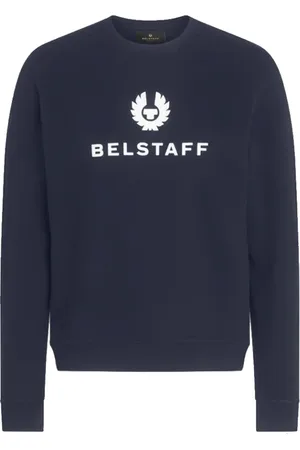 Belstaff Sweatshirts & Hoodies, Heren, Blauw, S, Katoen, Donkere Inkt Signature Crewneck Sweatshirt