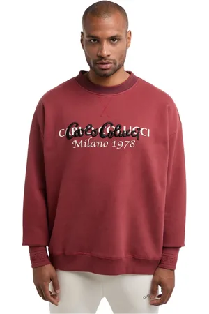 Carlo Colucci Sweatshirts & Hoodies, Heren, Rood, L, Oversized Sweatshirt voor casual stijl