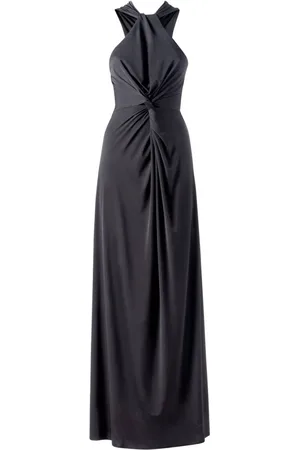 MVP Wardrobe Kleedjes, Dames, Zwart, XS, Polyester, Elegante Jersey Lange Jurk