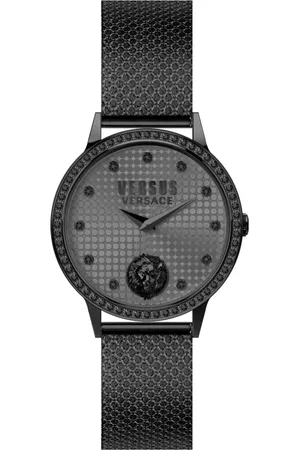 VERSACE Accessoires, Dames, Zwart, ONE Size, Kristal Strandbank Dameshorloge