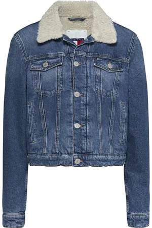 Tommy Hilfiger Jassen, Dames, Blauw, XS, Denim, Blauwe Jassen & Mantels Ss 24