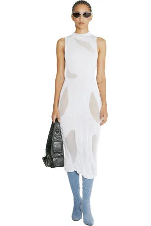 DI PETSA Kleedjes, Dames, Wit, M, Twist-Strik Midi Jurk