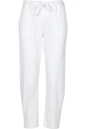 SEMICOUTURE Broeken, Dames, Wit, M, Katoen, Witte katoenen trekkoordbroek