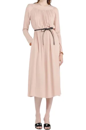 Nº21 Kleedjes, Dames, Roze, L, Jurk met lange mouwen en boothals