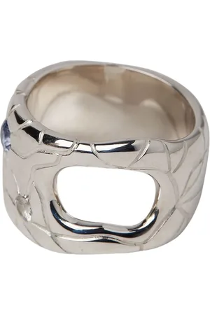 Octi Accessoires, unisex, Grijs, ONE Size, Zilveren Globe Ring met Gravure