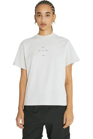 SONG FOR THE MUTE Tops, Dames, Wit, L, Katoen, Logo Print Katoenen T-Shirt