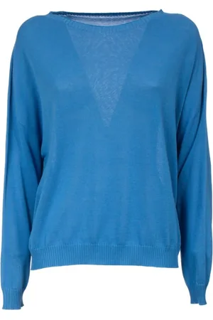 LE TRICOT PERUGIA Truien, Dames, Blauw, S, Katoen, Katoenen Lange Mouw Ribtop