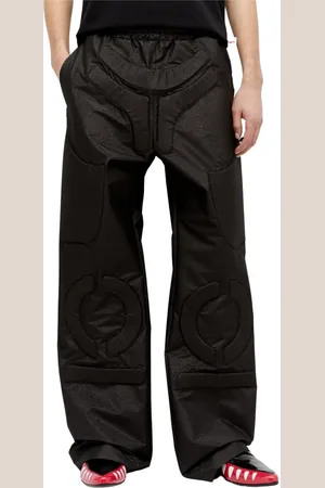 WALTER VAN BEIRENDONCK Broeken, Heren, Zwart, L, Polyester, Glitter Finish Space Pants met reliëfpanelen
