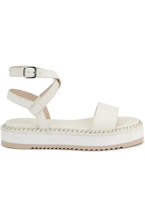 AGL ATTILIO GIUSTI LEOMBRUNI Schoenen, Dames, Wit, 40 EU, Leer, Offwhite Platte Sandalen voor Zomer