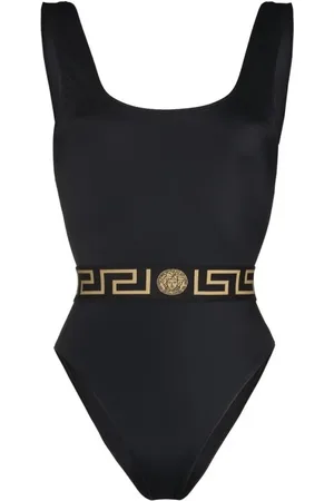 VERSACE Badkleding, Dames, Zwart, S, Zwart Greca Detail Strandkleding
