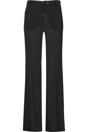 Nº21 Broeken, Dames, Zwart, 2Xl, Katoen, Zwarte Katoenen Hoge Taille Broek
