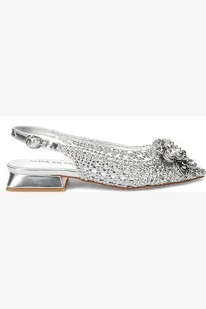Alma en Pena Schoenen, Dames, Grijs, 36 EU, Zilveren Ballet Flats voor de Zomer