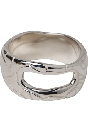 Octi Accessoires, unisex, Grijs, ONE Size, Zilveren Globe Ring met Uitgesneden Motief