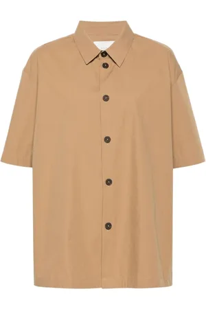 STUDIO NICHOLSON Blouses & Shirts, Dames, , M, Katoen, Poplin Texture Klassieke Kraag Shirt